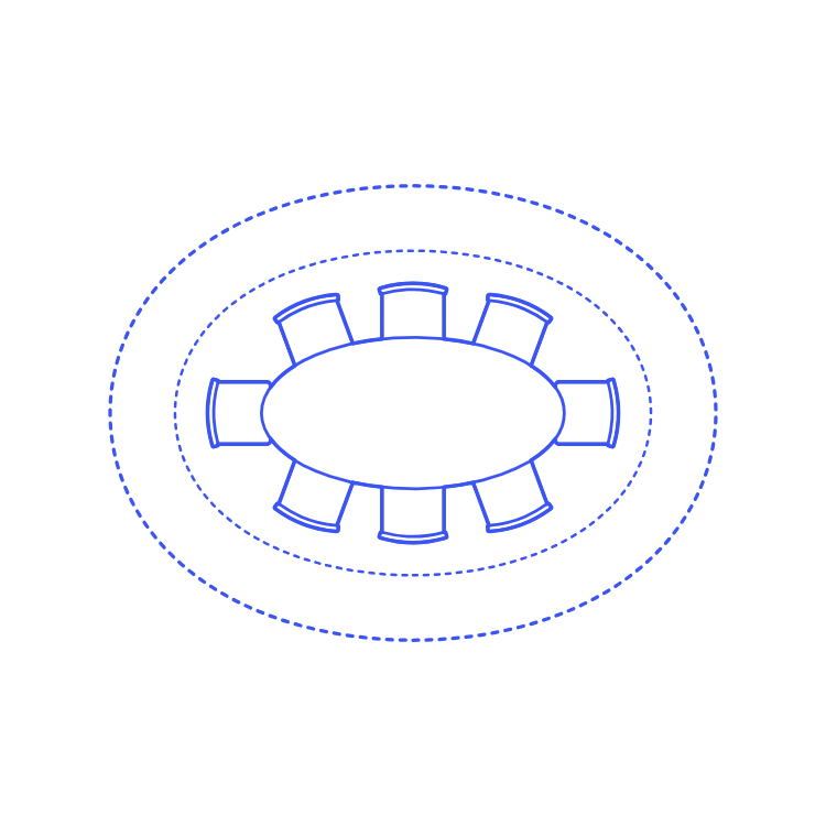 Layouts Dining Rooms Oval Casual Medium Technical Drawing Svg Vector Free Vectors